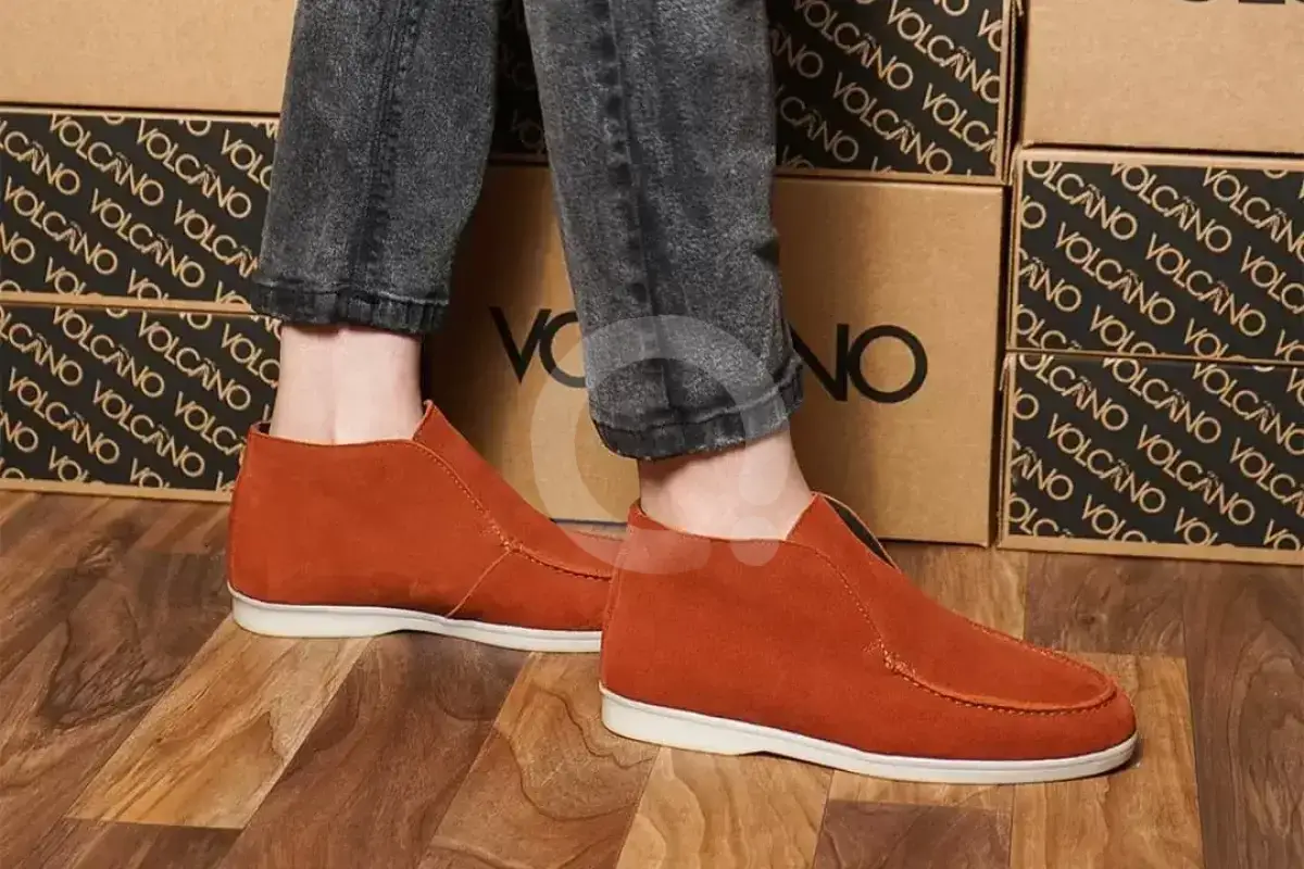 Volcano open walk chukka boots rouge brique