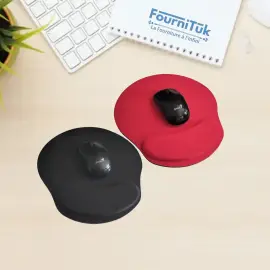Tapis de souris avec repose-main rouge ou noir