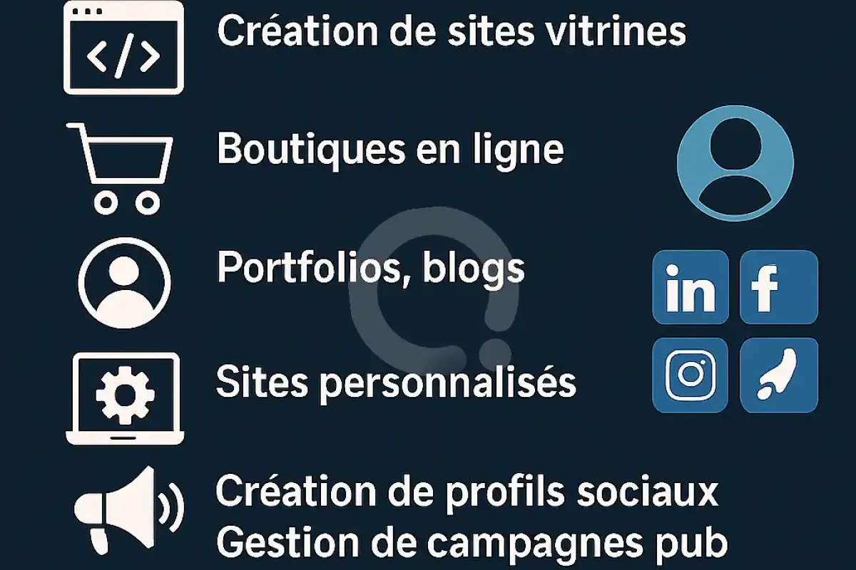 Création de sites web sur mesure – business locaux, e-commerce, portfolios.