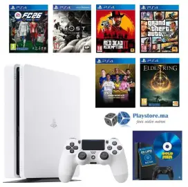 Playstation 4 slim 500go blanche flashée occasion