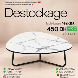 Table basse MARBA — déstockage
