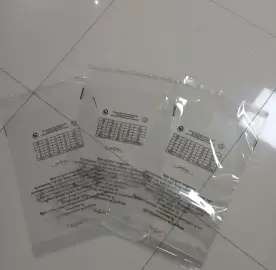 Sachet a fermeture rabattable transparent adhésif pe et pp